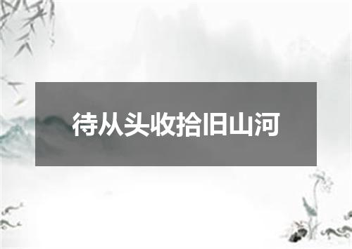 待从头收拾旧山河