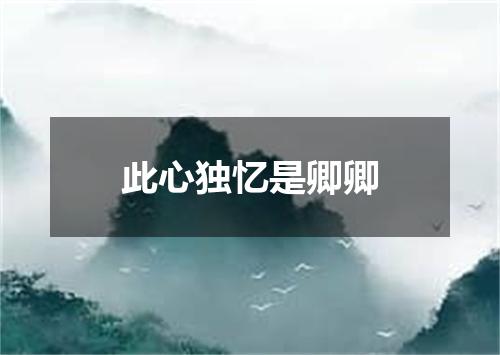 此心独忆是卿卿