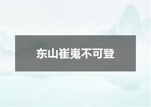 东山崔嵬不可登