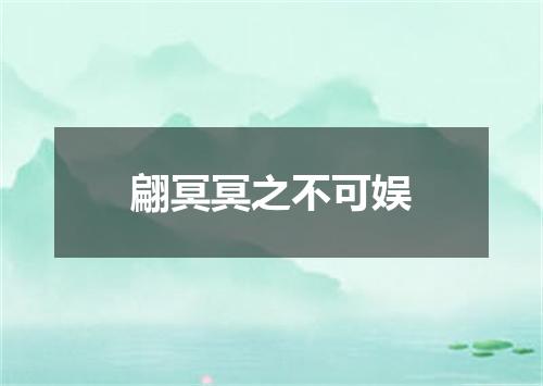 翩冥冥之不可娱