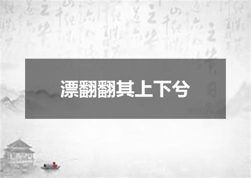 漂翻翻其上下兮