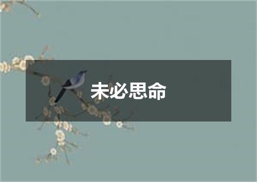 未必思命