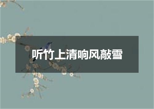 听竹上清响风敲雪
