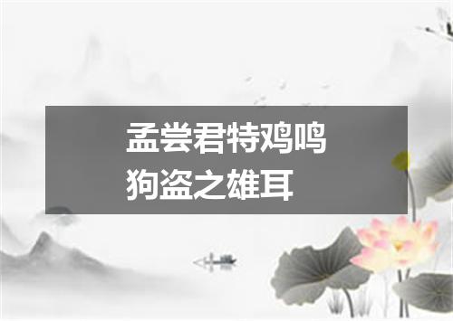 孟尝君特鸡鸣狗盗之雄耳