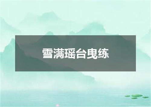 雪满瑶台曳练