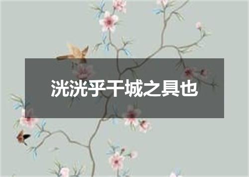洸洸乎干城之具也