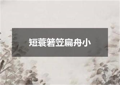 短蓑箬笠扁舟小