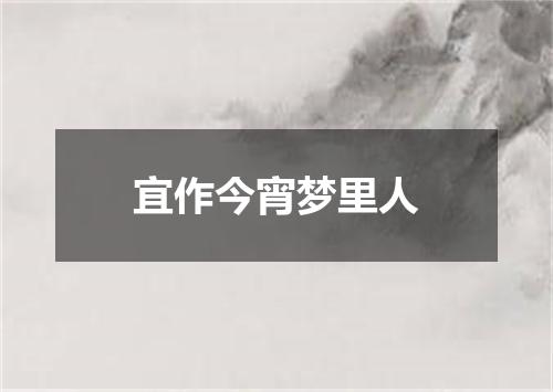 宜作今宵梦里人