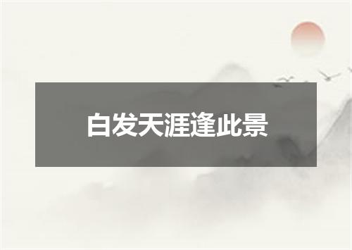 白发天涯逢此景