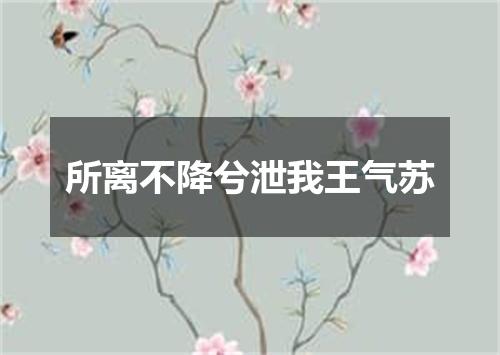 所离不降兮泄我王气苏