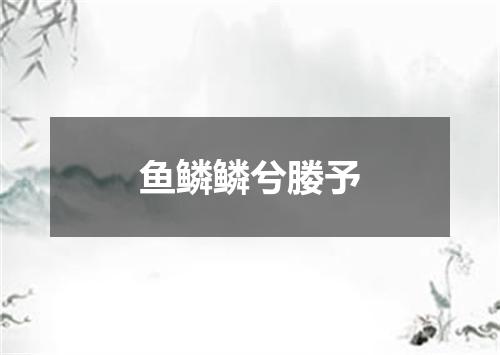 鱼鳞鳞兮媵予