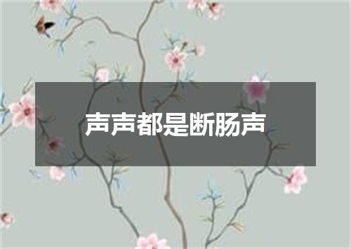 声声都是断肠声