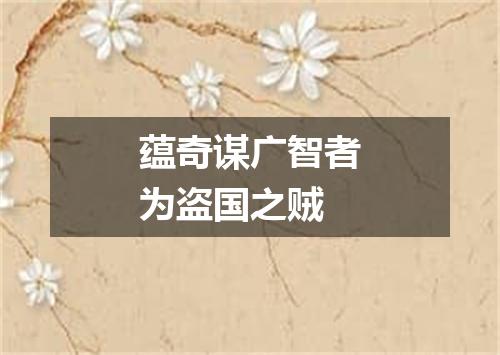 蕴奇谋广智者为盗国之贼