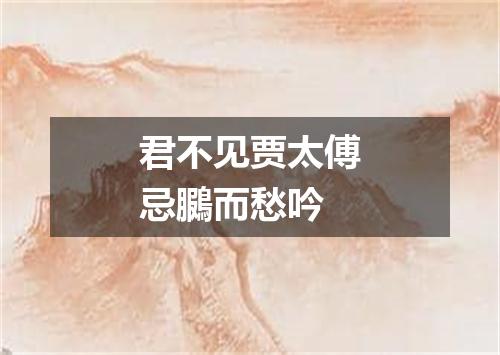 君不见贾太傅忌鵩而愁吟