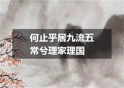 何止乎居九流五常兮理家理国