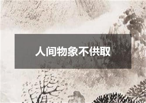 人间物象不供取