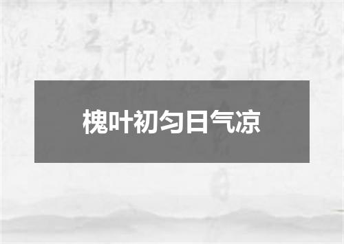 槐叶初匀日气凉