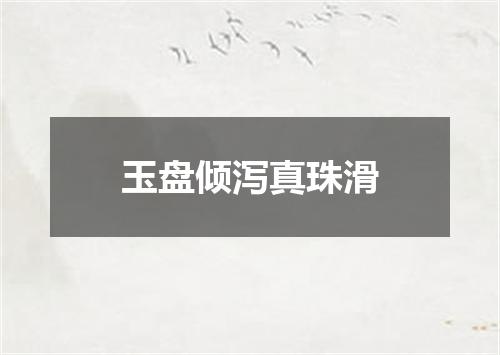 玉盘倾泻真珠滑