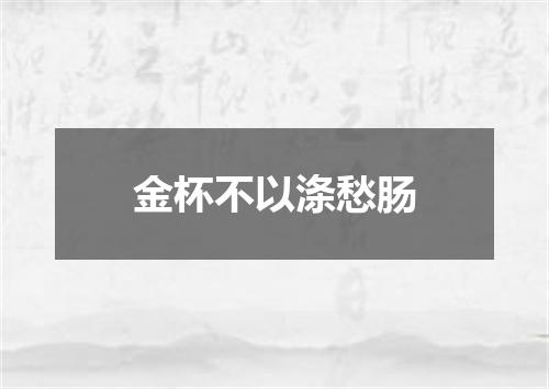 金杯不以涤愁肠