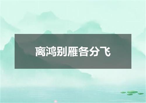离鸿别雁各分飞