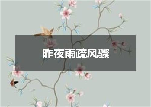 昨夜雨疏风骤