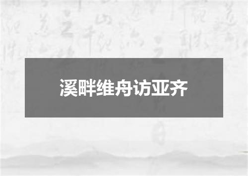 溪畔维舟访亚齐