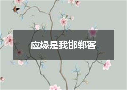 应缘是我邯郸客