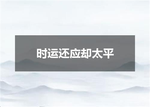 时运还应却太平