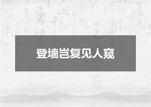 登墙岂复见人窥