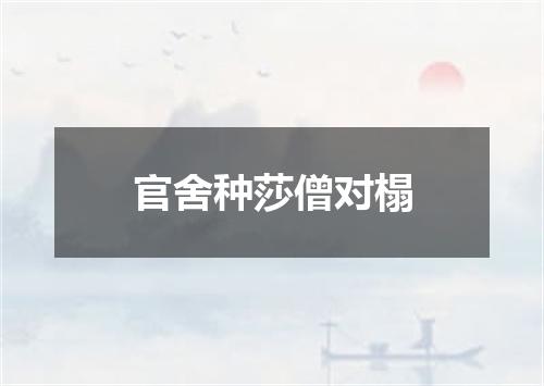 官舍种莎僧对榻