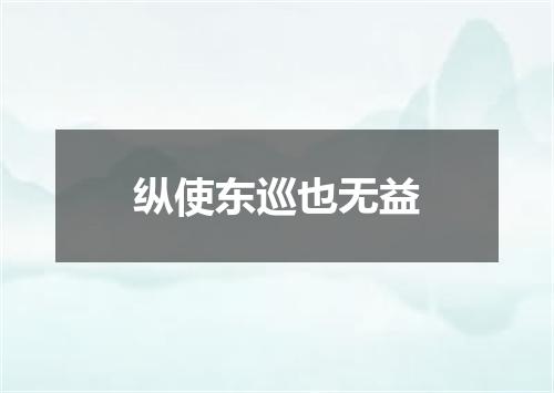 纵使东巡也无益