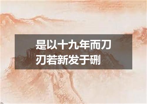 是以十九年而刀刃若新发于硎