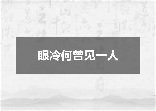 眼冷何曾见一人