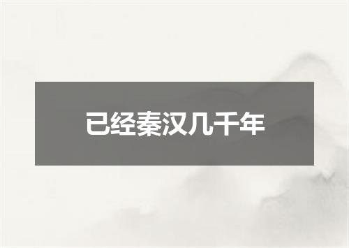 已经秦汉几千年