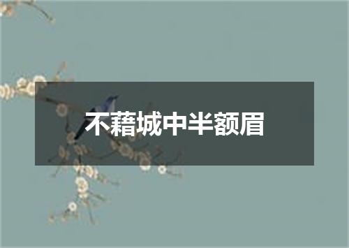 不藉城中半额眉