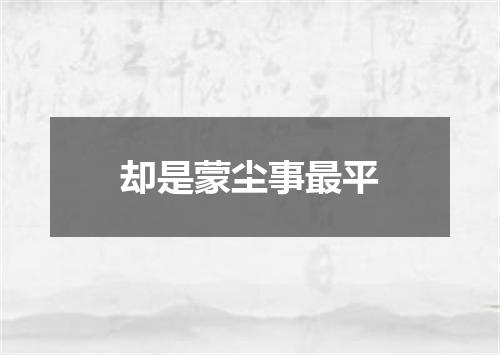 却是蒙尘事最平