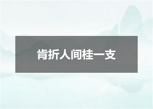 肯折人间桂一支