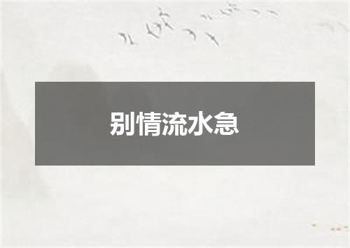 别情流水急