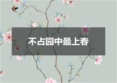 不占园中最上春