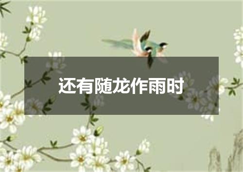 还有随龙作雨时