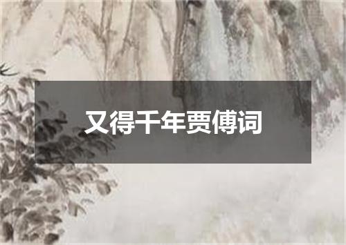 又得千年贾傅词