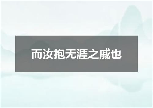 而汝抱无涯之戚也