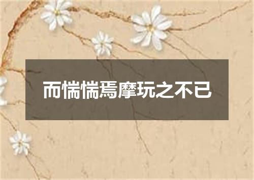 而惴惴焉摩玩之不已