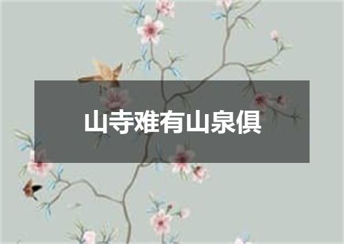 山寺难有山泉俱