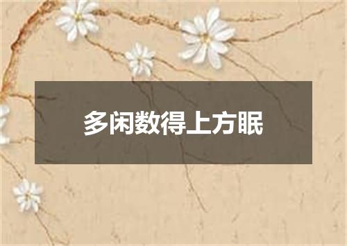 多闲数得上方眠
