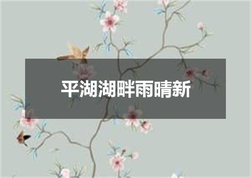 平湖湖畔雨晴新