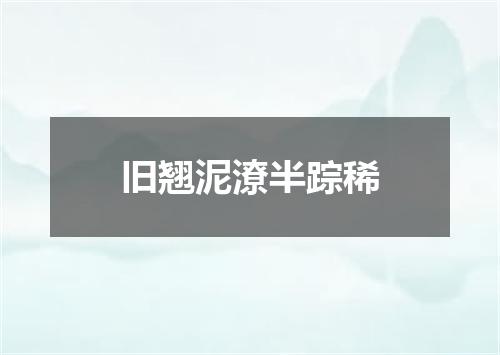 旧翘泥潦半踪稀