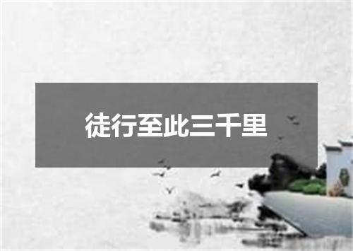 徒行至此三千里