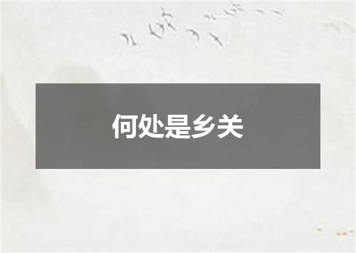 何处是乡关