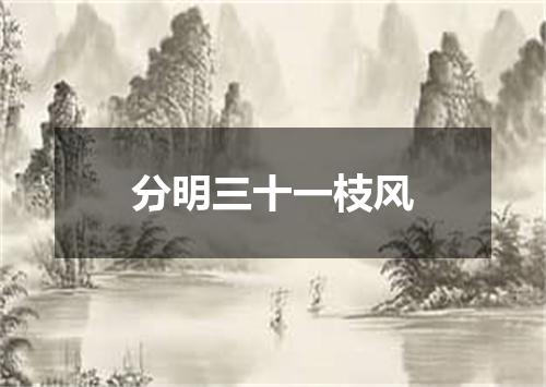 分明三十一枝风